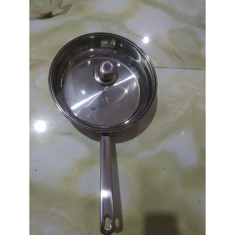 CHẢO INOX 304 5 ĐÁY TỪ VUNG KÍNH CƯỜNG LỰC ELMICH KOMPLET 2353138 26CM/2353139 28CM