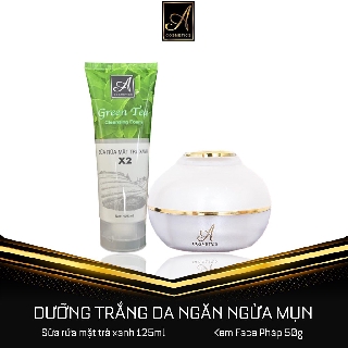Combo 2 sản phẩm: Kem Face Pháp 50g + Sữa Rửa Mặt Trà Xanh 120ml - Giúp làm sạch da, dưỡng trắng mịn màng tự nhiên