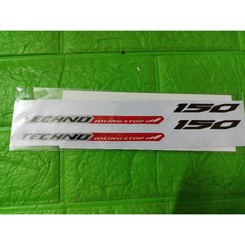 Bộ chữ dán 150 xe vario Techno màu đỏ