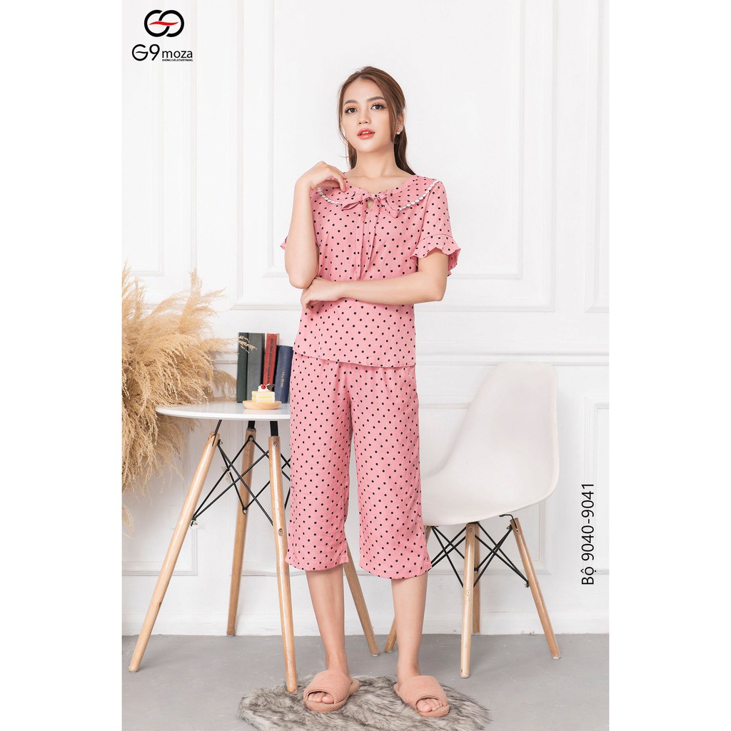 Áo cộc quần lửng  9040 G9moza Chất liệu: Thô Hàn Phong cách: Đồ mặc nhà Năng động, nữ tính, ngọt ngà