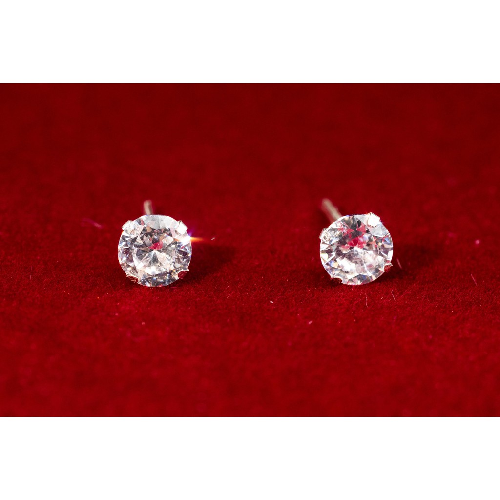 KT111 Round Diamond Stud Bông Tai Nụ 5mm