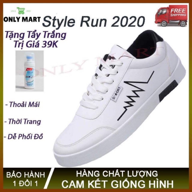 [ MUA 1 TẶNG 1 ] Giày thể thao nam-giày thể thao sneaker nam trắng cổ thấp