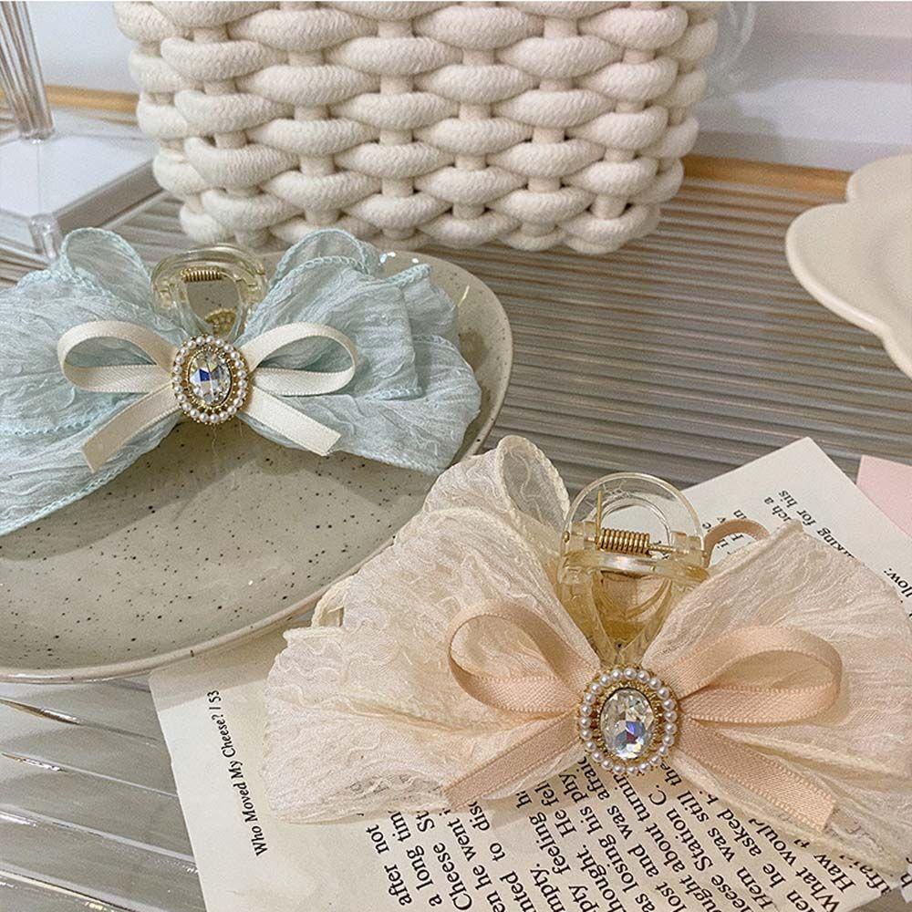 Kẹp Tóc Nơ Lưới Bằng Acrylic Thời Trang Hàn Quốc Cho Nữ