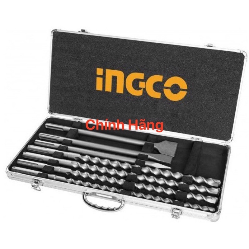 INGCO Bộ mũi khoan bê tông gài SDS Max và mũi đục AKD5075 (Cam kết Chính Hãng 100%)
