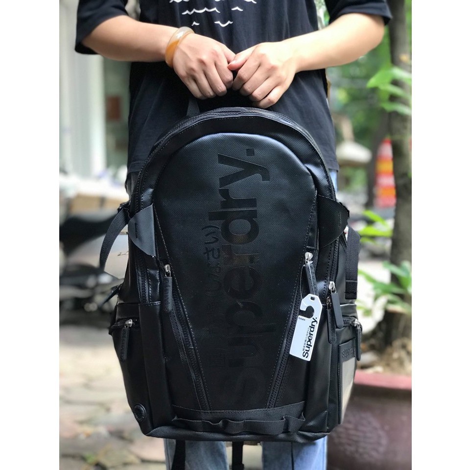 Balo Laptop Chống Nước Classic Tarp Backpack Màu Đen Đỏ