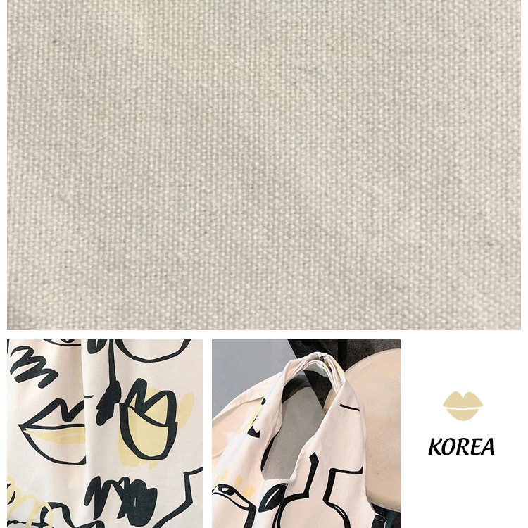 Túi Tote Vải Cỡ Lớn Họa Tiết Đôi Môi Korea M699 - LoanTay