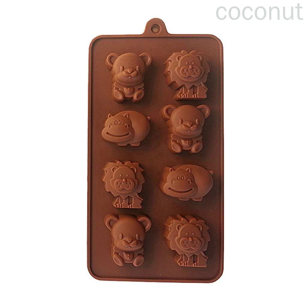 Khuôn làm bánh/ xà phòng 8 ngăn tạo hình động vật 3d DIY