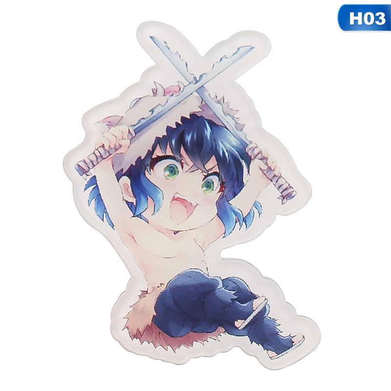 flowersqueen Ghim cài hình anime Demon Slayer bằng chất liệu acrylic trong suốt thời trang