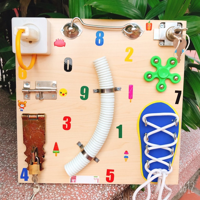 FREE SHIP  Bảng bận rộn, đồ chơi giáo dục montessori, busy board, giáo cụ mầm non, phương pháp montessori