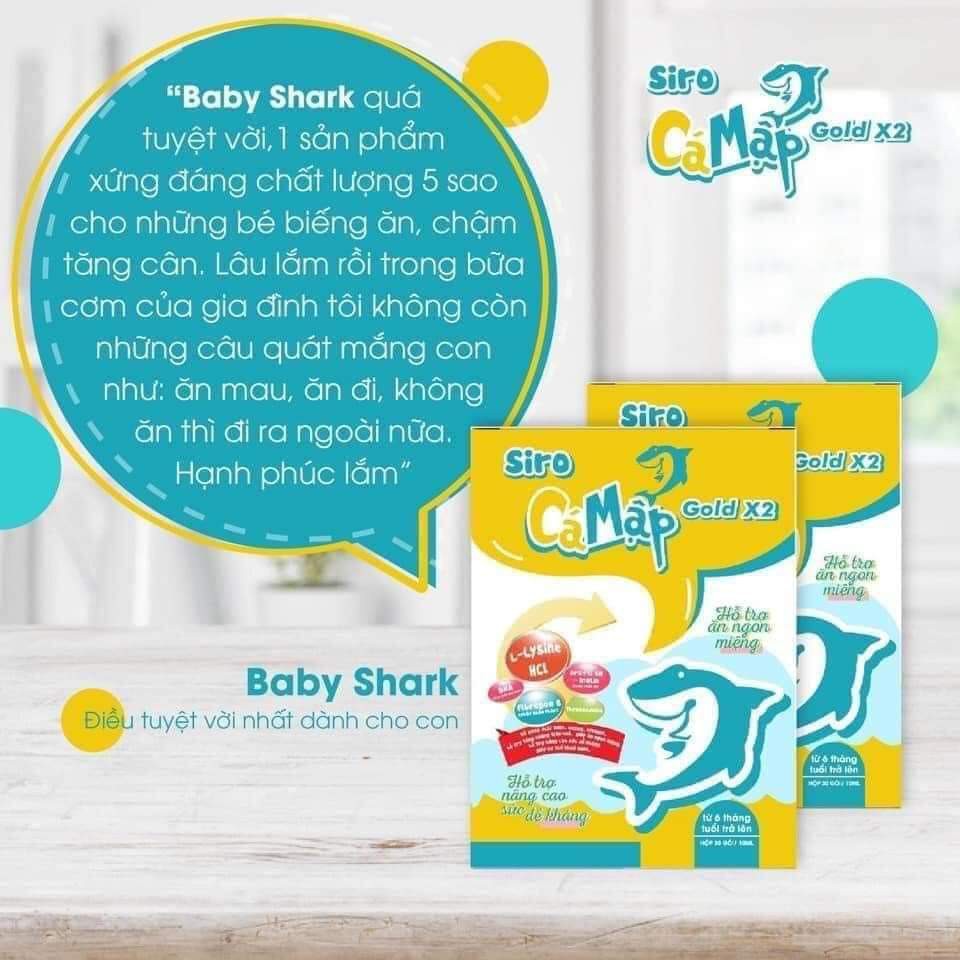 Siro Cá Mập Gold X2 - Siro Ăn Ngon Baby Shark - Giúp Trẻ Ăn Ngon, Hết Táo Bón, Tăng Cân Tự Nhiên - Hàng Chính Hãng