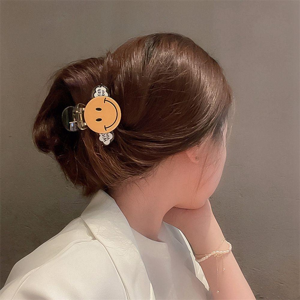 Kẹp Tóc Móng Vuốt Hình Mặt Cười In Chữ Đơn Giản Thời Trang Cho Nữ
