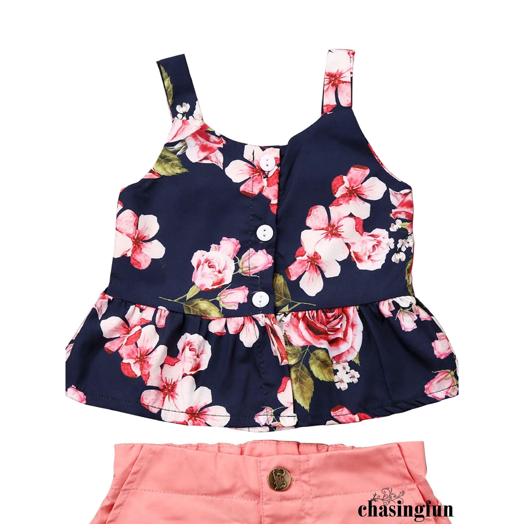 Set Áo Croptop + Quần Short Thời Trang Cho Bé Gái