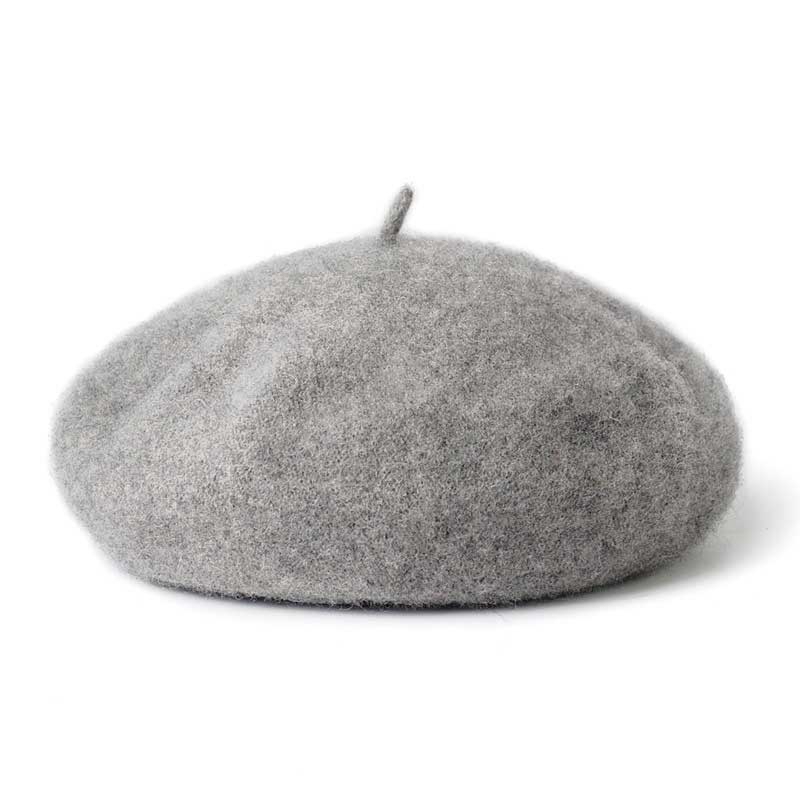 [DS] Mũ Beret Len Màu Trơn Phong Cách Vintage Thanh Lịch Cho Nữ