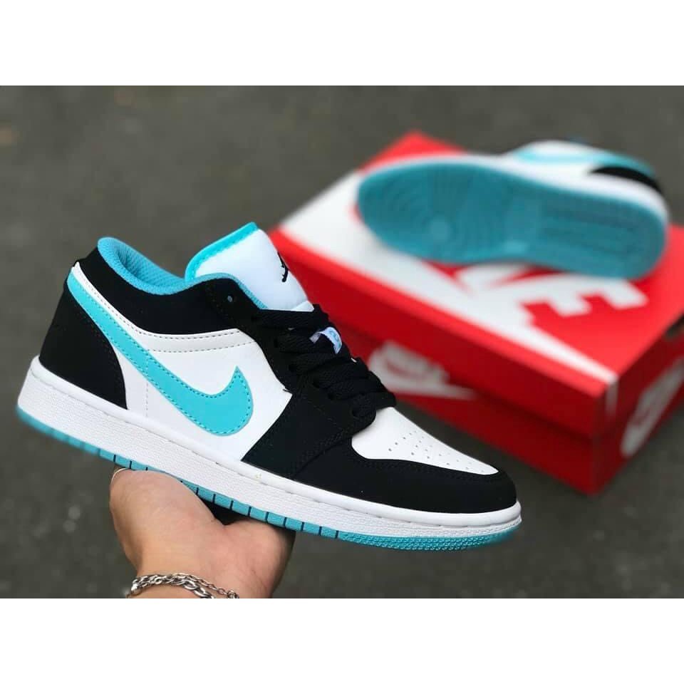 Giày Sneaker Nam Nữ - Giày Nike Jordan JD 1 Low Xanh Ngọc Cổ Thấp Cao Cấp Full Box Bill