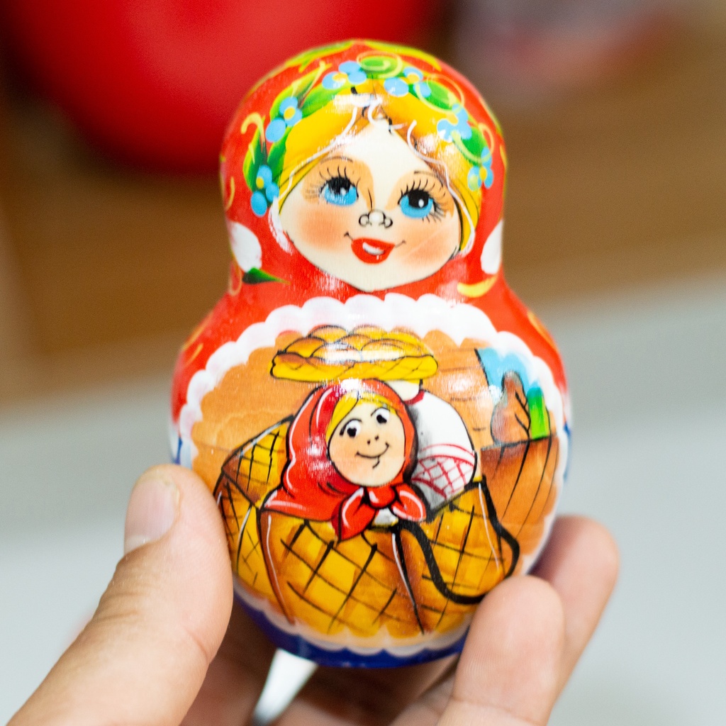 BỘ BÚP BÊ NGA MATRYOSHKA 7 LỚP MISA VÀ GẤU NÂUin CỰC DỄ THƯƠNG VÀ ĐÁNG YÊU LOẠI DÁNG TRÒN VÀ DÁNG CAO