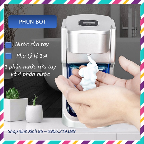 Máy Rửa Tay Sát Khuẩn Tự Động Phun Bọt Nhả Gel Xịt Cồn Rửa Tay Khô Sạc USB Dung Tích 500ml