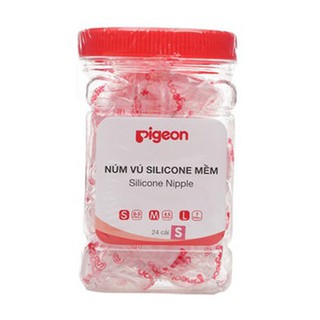 Núm Vú Pigeon Silicone Siêu Mềm Cổ Hẹp Nhiều Size S/M/L