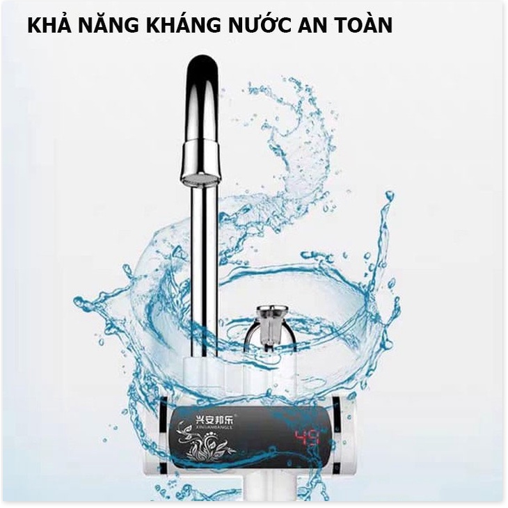 Máy Nước Nóng TắmChống giậtlàm nóng trực tiếp tại vòi, tiết kiệm điện và nước, có Rơ-le chống giật an toàn.