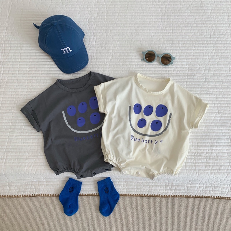 Áo Liền Quần Tay Ngắn In Hình Trái Cây Dễ Thương Cho Bé 0-2 Tuổi