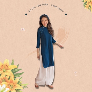 Sumire Store Áo dài Dáng xưa Yên Xuân Xanh navy