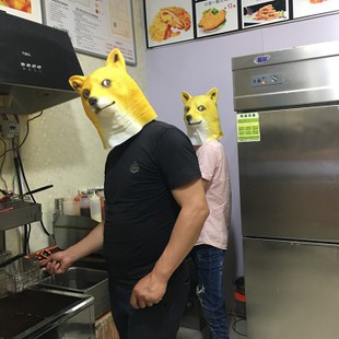 Mặt nạ hóa trang hình chú CHÓ NGÁO VÀNG chó husky shiba  dùng trong hóa trang halloween Cosplay trung thu lễ hội