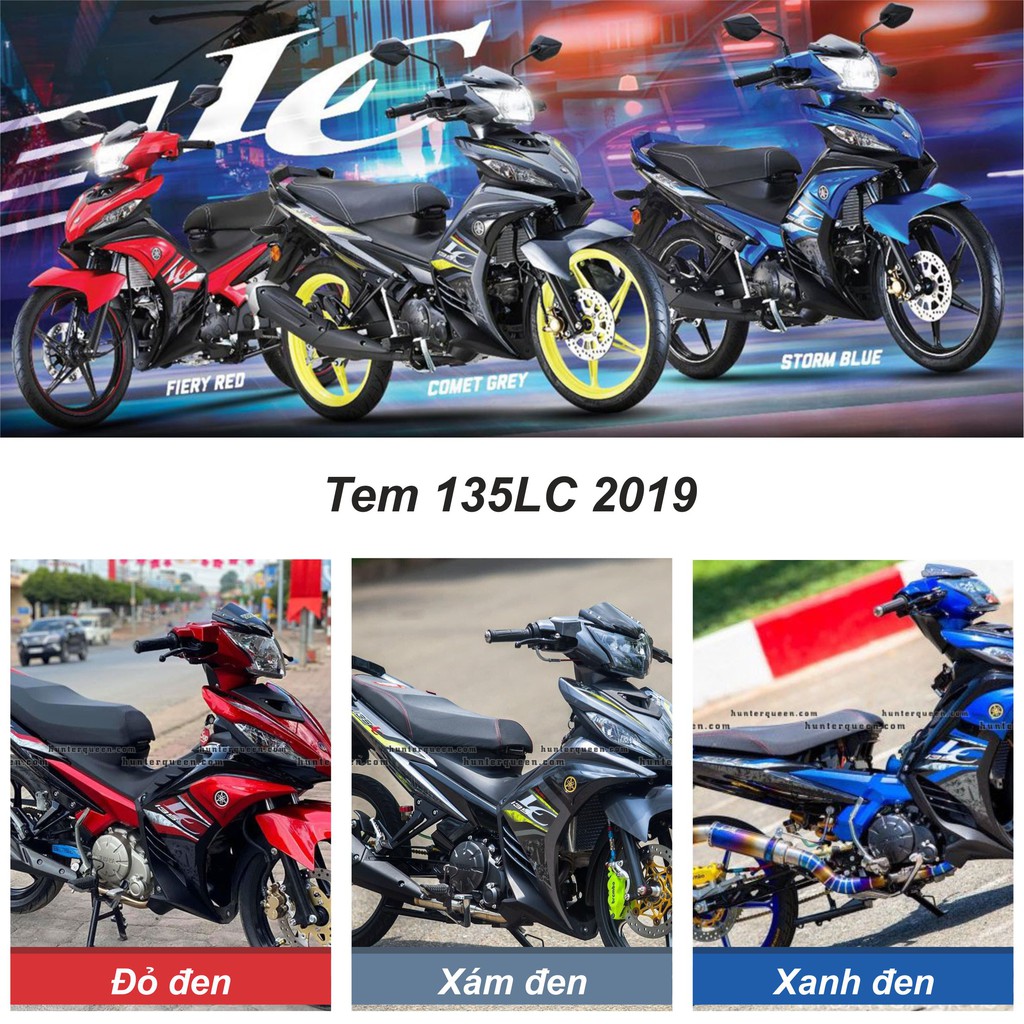 Tem rời dán xe Exciter 135 đời 2011-2014. Mẫu LC135 2019 đủ màu đỏ / xanh / xám