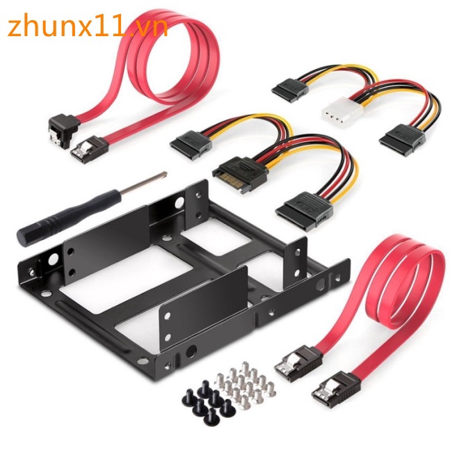 2.5 Inch to 3.5 Inch External HDD SSD Metal Mounting Kit Adapter Bracket with SATA Data Power &