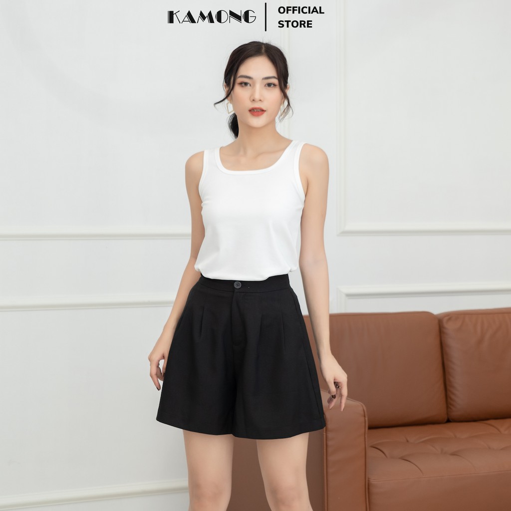 Áo ba lỗ nữ sát nách KAMONG thun cotton 100% A134