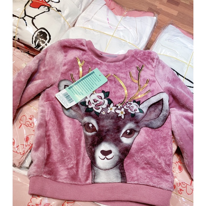 Áo lông hươu hàng xuất dư xịn cho bé gái