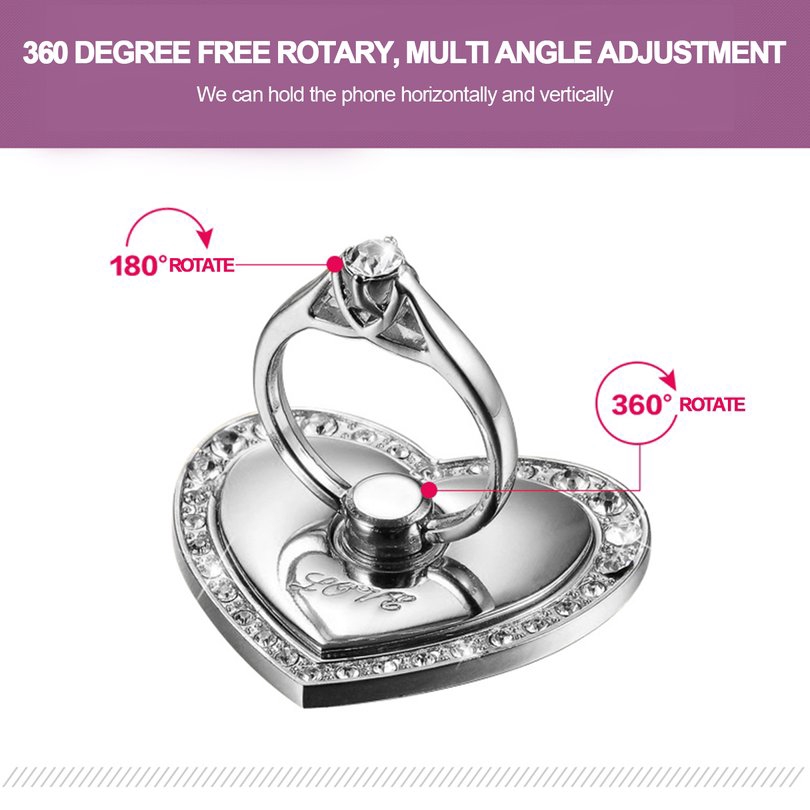 Nhẫn đỡ điện thoại gắn kim cương giả thời trang cao cấp | BigBuy360 - bigbuy360.vn