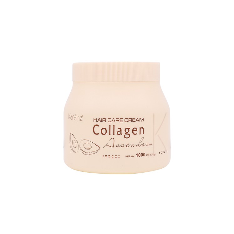 Hấp dầu (kem ủ tóc) mềm mượt, phục hồi khô xơ, hư tổn Collagen Avocado (Hương Bơ) Karanz 1000ml