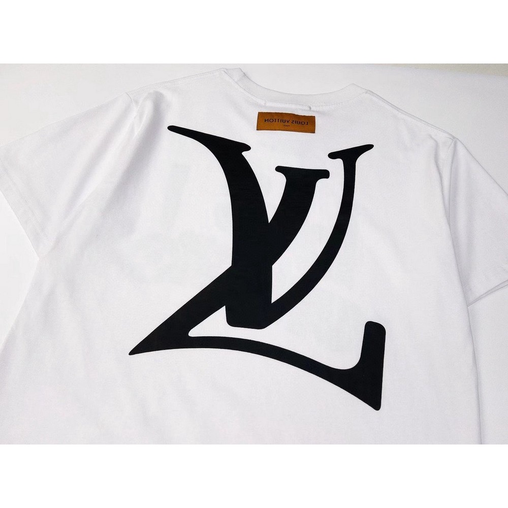 Áo Thun cotton Ngắn Tay In logo L1V Kèm Thẻ Thời Trang Cho Nam Nữ