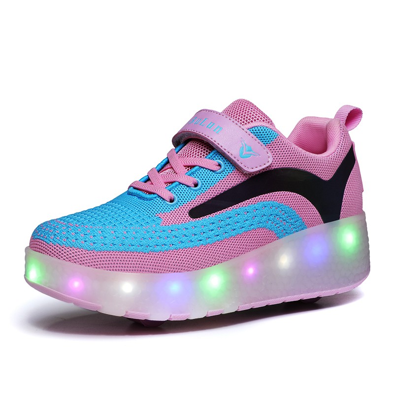 Giày trượt bánh gót 2 bánh cho trẻ em và nữ có đèn LED sạc pin 1689