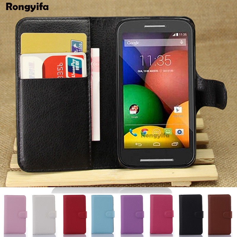 Motorola Moto E XT1022 XT1021 Case Litchi Leather Wallet Slots Stand Holder Case