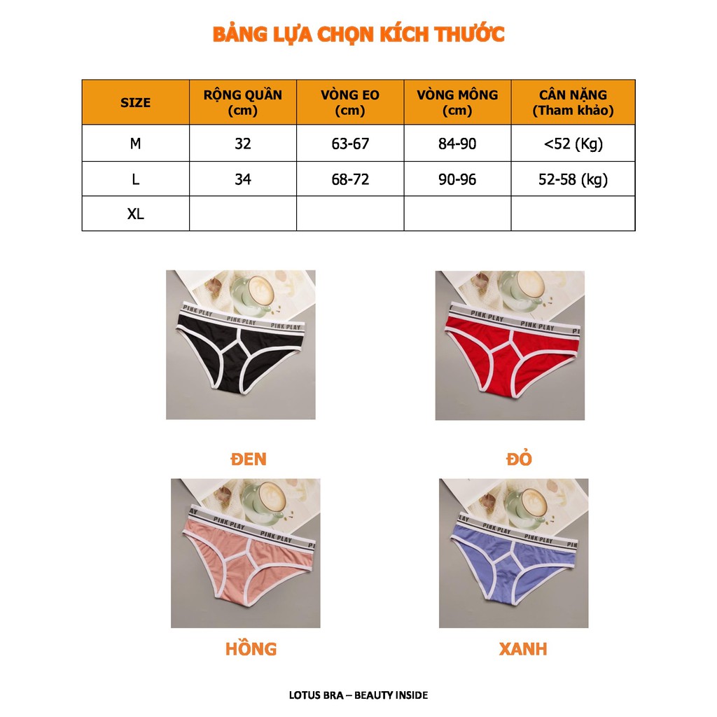 Quần lót nữ Pink Play cotton cao cấp cạp to thể thao NuciFera