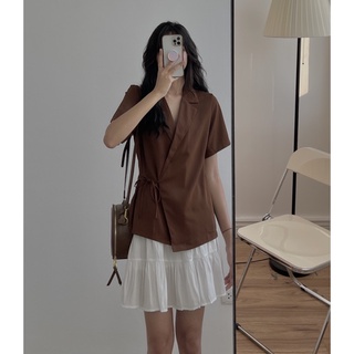 Sơ mi cổ vest buộc chéo 2253