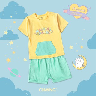 RẺ VÔ ĐỊCH Bộ cộc tay cúc vai túi bụng xanh vàng magical Chaang - CHA0378 thumbnail