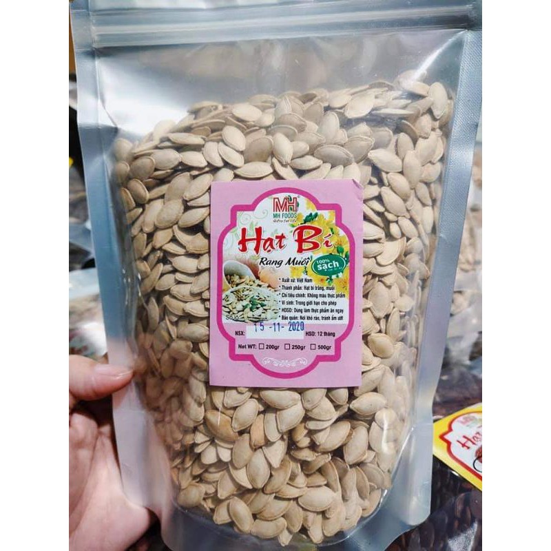 hạt bí rang muối loại 1.túi 500g