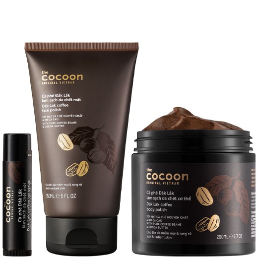 Combo Cocoon Cà phê Đắk Lắk làm sạch da chết