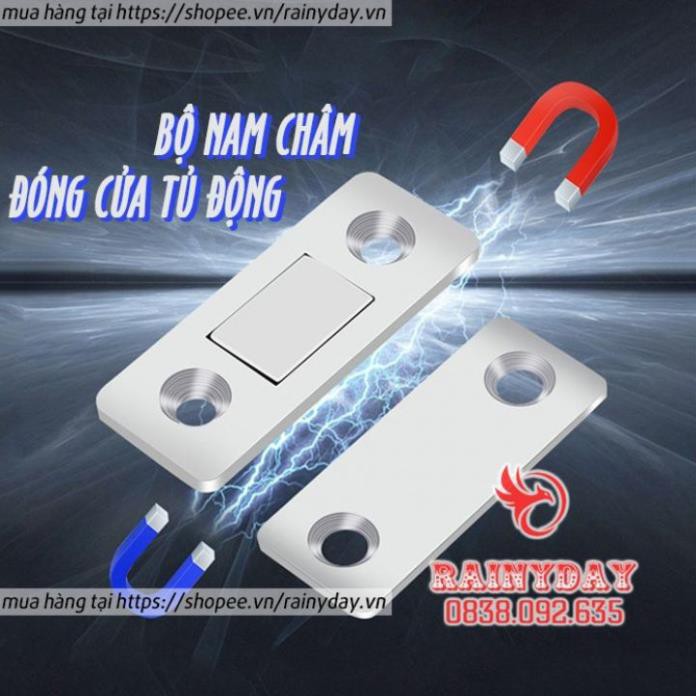 BỘ 2 CHỐT NAM CHÂM HÍT ĐÓNG CỬA TỦ, NGĂN KÉO BÀN SIÊU MỎNG