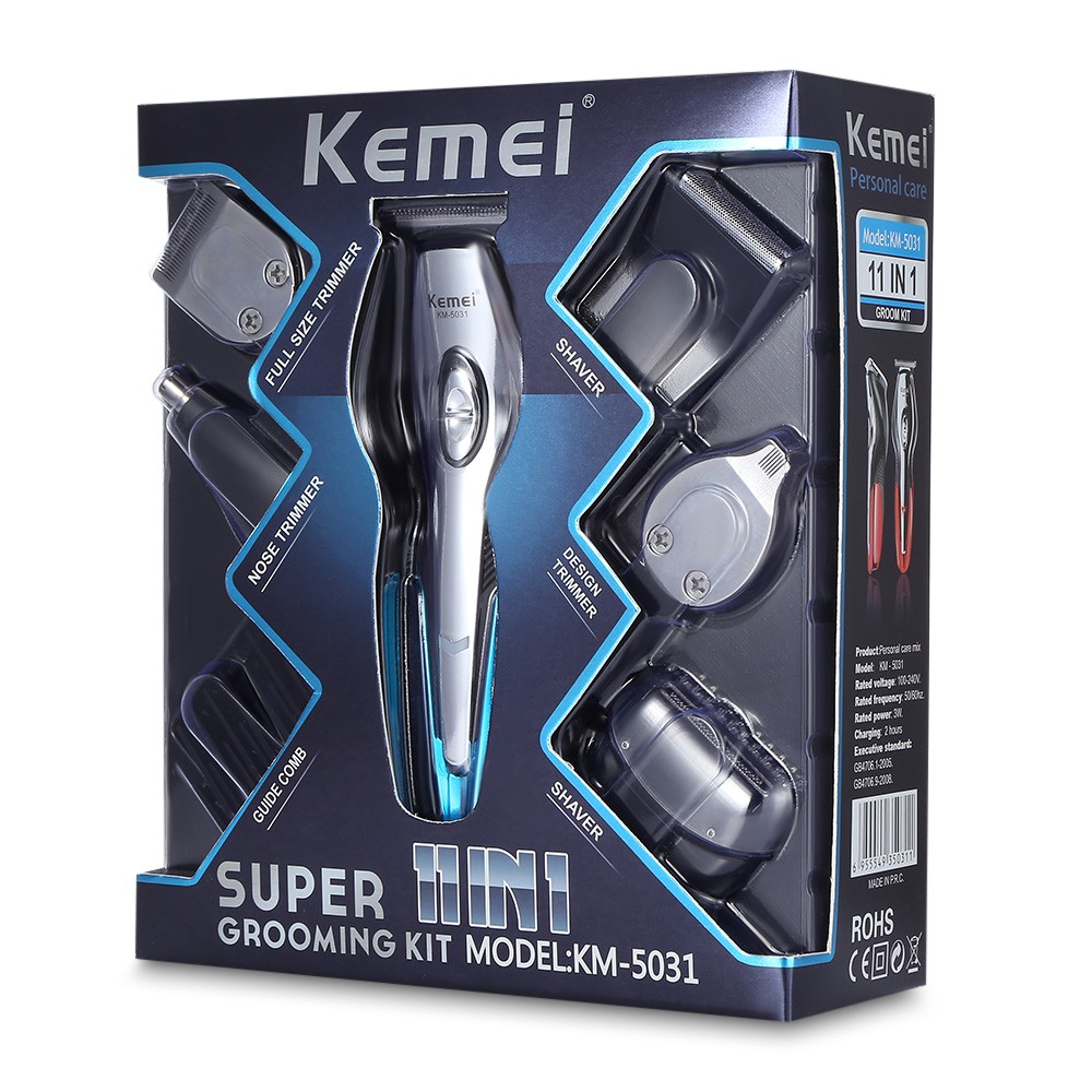 Kemei Rechargeable Hair Clipper Professional Electric Clipper Hair Trimmer Haircut Shaver Beard Trimmer Machine KM-5031