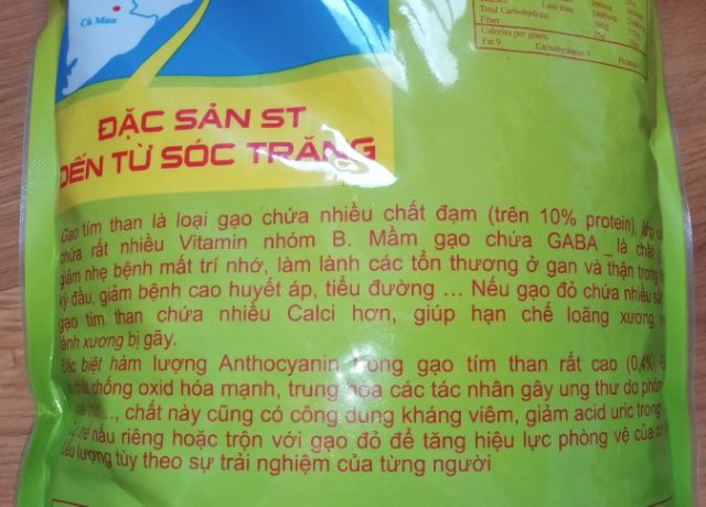 (Sale off đến 31/5) - Gạo lứt Tím Than Sóc Trăng gói 2Kg