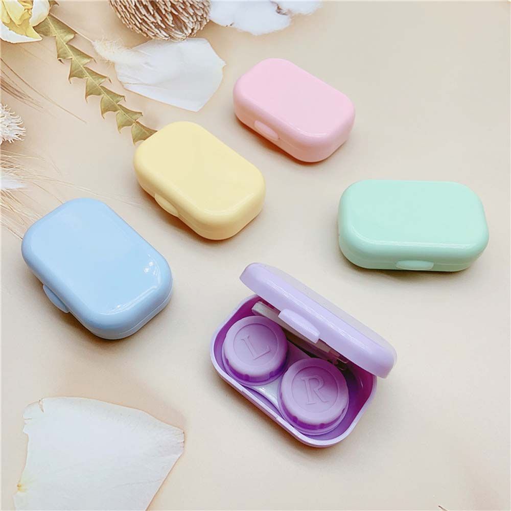 (Hàng Mới Về) Hộp Đựng Kính Áp Tròng Màu Kẹo Ngọt Dễ Thương Kèm Gương Hình Chữ Nhật