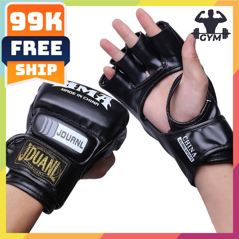 FLASH SALE🎁 Găng tay MMA hở ngón 02-Găng tay đấm bốc hở ngón-freeship 50k-giảm giá rẻ vô địch-hà nội & tphcm