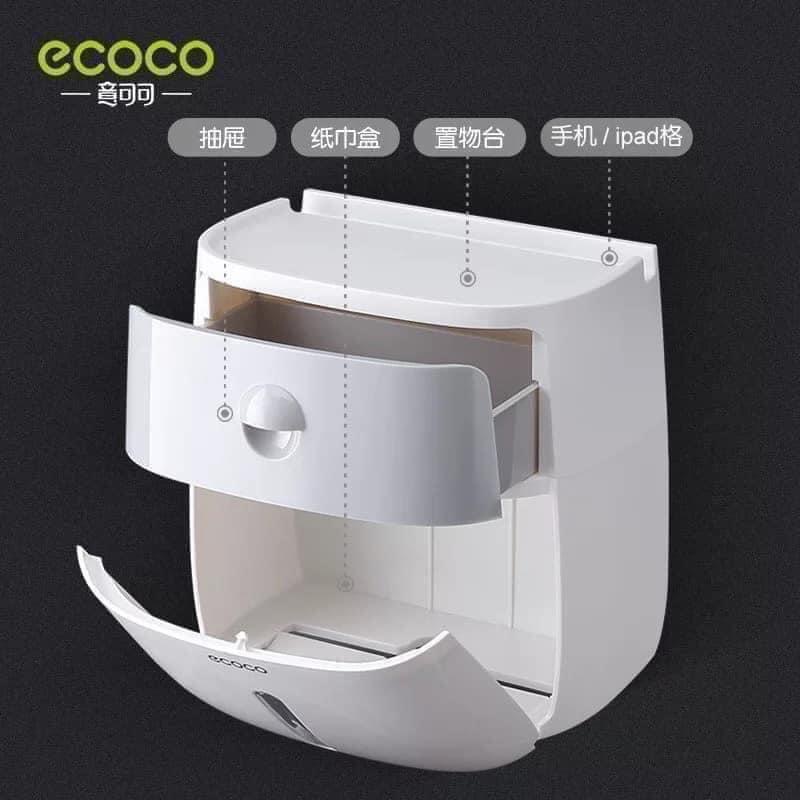 Hộp đựng giấy Vệ Sinh ECOCO- thiết bị chống thấm nước nhà tắm 2 ngăn tiện lợi cai cấp