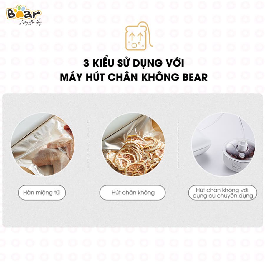 Máy hút chân không Bear FKJ-A01F1 Hút chân không và hàn miệng túi hàng chính hãng bảo hành 1 năm