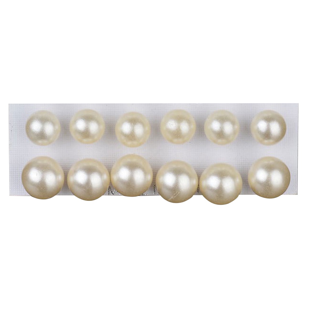 12 Pairs Shiny Round Imitation Pearl Earrings Alloy Stud Earrings Set Party Earring Accessories  【broxah】
