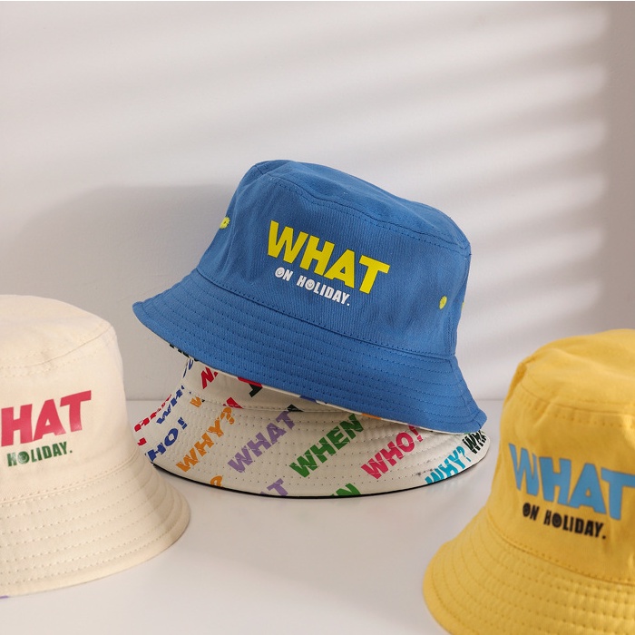 Nón Tai Bèo Hai Mặt In Chữ Phong Cách Hàn Quốc Dễ Thương Cho Bé