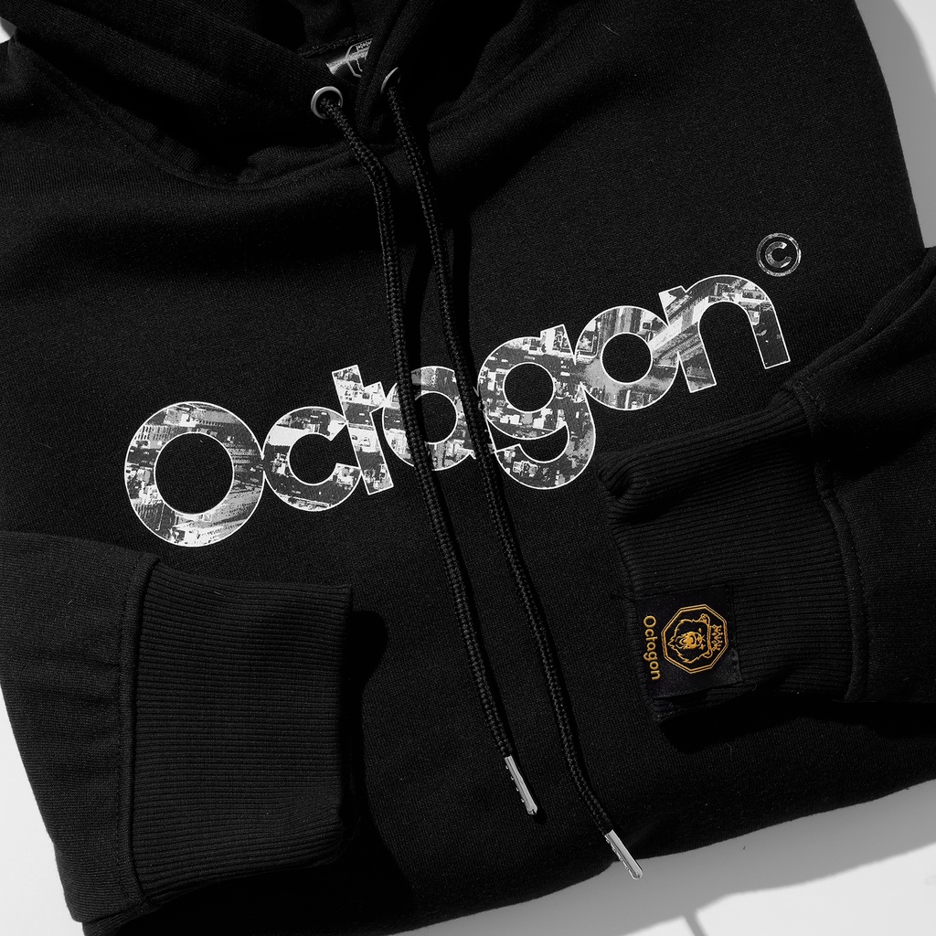 Áo Hoodie Nam Nữ Form Rộng OCTAGON THE CITY Vải Nỉ Bông Màu Đen | BigBuy360 - bigbuy360.vn
