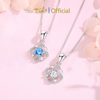 Dây chuyền bạc tqj-d354, dây chuyền bạc 925, vòng cổ nữ, vòng vổ bạc 925 thời trang, mặt dây chuyền cỏ bốn lá may mắn